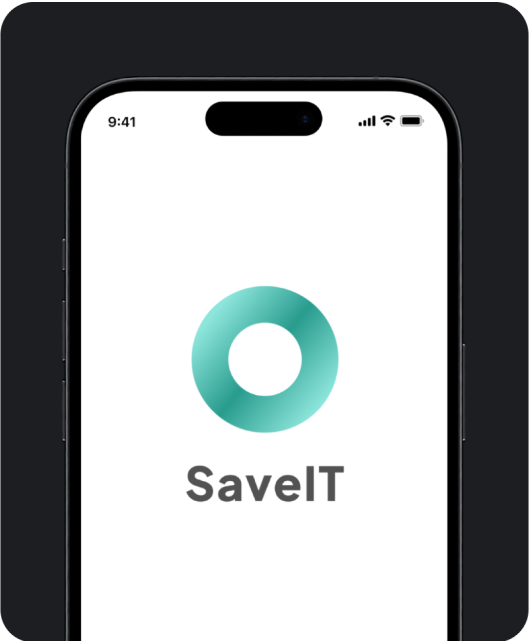 SaveIT app splash on phone